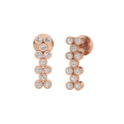 White Gold Diamond Bubble Bar Earrings – Modern Stud Drop Design | JewelVerra