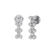 White Gold Diamond Bubble Bar Earrings – Modern Stud Drop Design | JewelVerra