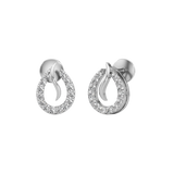 White Gold Teardrop Diamond Earrings – Modern Stud Elegance | JewelVerra