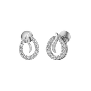 White Gold Teardrop Diamond Earrings – Modern Stud Elegance | JewelVerra