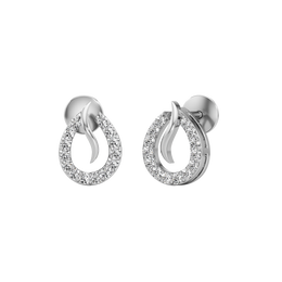 White Gold Teardrop Diamond Earrings – Modern Stud Elegance | JewelVerra