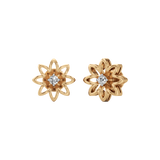 Floral Diamond Stud Earrings for Women – Gold Finish – Elegant Petal Design | Lab-Grown Diamond Jewelry by JewelVerra