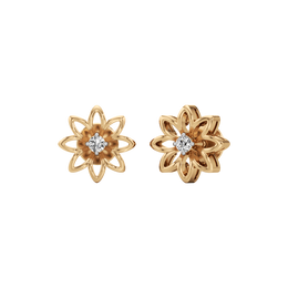 Floral Diamond Stud Earrings for Women – Gold Finish – Elegant Petal Design | Lab-Grown Diamond Jewelry by JewelVerra