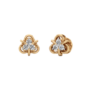 Gold Diamond Floral Stud Earrings for Women – Petite & Elegant | JewelVerra
