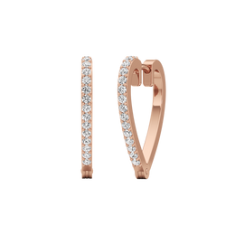 Heart-Shaped Diamond Hoop Earrings for Women – Rose Gold Finish | Elegant Lab-Grown Diamond Jewelry by JewelVerra