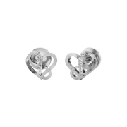 White Gold Diamond Heart Earrings for Women – 14K Studs | Love Shape Jewelry by JewelVerra