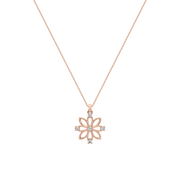 Floral Star Diamond Pendant Necklace – White Gold or Silver | Sparkling Flower Cross Design – JewelVerra