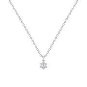 Classic Bloom Diamond Pendant – Elegant White Gold Necklace | JewelVerra