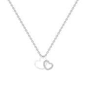 Rose Gold Double Heart Diamond Necklace – Interlocking Hearts Pendant | JewelVerra