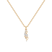Leaf Vine Diamond Pendant Necklace – 14K Gold or Silver | Elegant Nature-Inspired Jewelry – JewelVerra