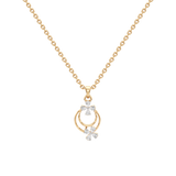 Golden Bloom Diamond Pendant – 18K Floral Necklace for Women | JewelVerra