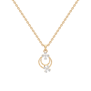 Golden Bloom Diamond Pendant – 18K Floral Necklace for Women | JewelVerra