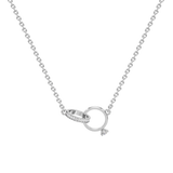 Interlocking Circle Diamond Necklace in White Gold – Elegant & Modern Design | JewelVerra