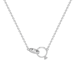 Interlocking Circle Diamond Necklace in White Gold – Elegant & Modern Design | JewelVerra