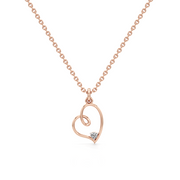 Rose Gold Heart Diamond Pendant Necklace – 14K Love Heart Chain for Women | JewelVerra