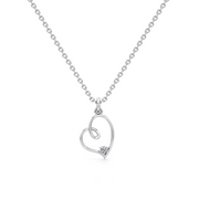 Rose Gold Heart Diamond Pendant Necklace – 14K Love Heart Chain for Women | JewelVerra