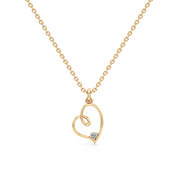 Rose Gold Heart Diamond Pendant Necklace – 14K Love Heart Chain for Women | JewelVerra