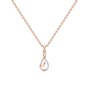 Elegant Teardrop Diamond Pendant Necklace – White Gold Silver– Heart Design | JewelVerra