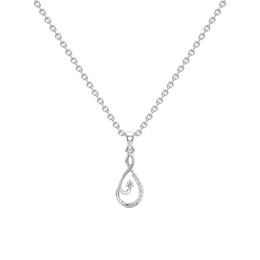 Elegant Teardrop Diamond Pendant Necklace – White Gold Silver– Heart Design | JewelVerra