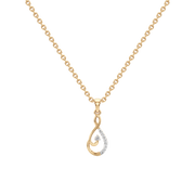 Elegant Teardrop Diamond Pendant Necklace – White Gold Silver– Heart Design | JewelVerra