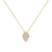 Gold Oval Diamond Pendant Necklace – 14K Yellow Gold Elegant Chain for Women | JewelVerra
