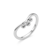 White Gold V-Shaped Diamond Ring – 14K Minimal Crown Design for Women | Elegant Stackable Ring by JewelVerra