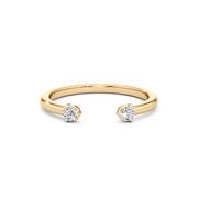 Triple Petal Floral Studs – 14K Rose Gold Diamond Earrings | JewelVerra