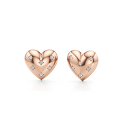 Minimal Heart Diamond Earrings – Dainty Rose Gold Fashion | JewelVerra
