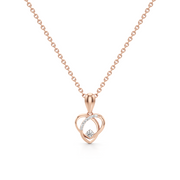 Rose Gold Heart Pendant Necklace – Diamond Accent | JewelVerra