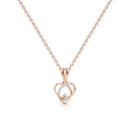 Rose Gold Heart Pendant Necklace – Diamond Accent | JewelVerra