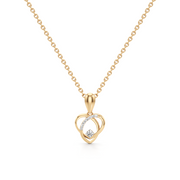 Rose Gold Heart Pendant Necklace – Diamond Accent | JewelVerra