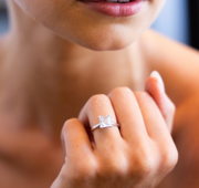 Hidden Halo Cathedral Engagement Ring with Princess Cut Diamond