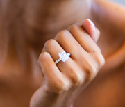 Shared Prong Diamond Engagement Ring with Radiant Cut Diamond