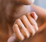 Hidden Halo Signature Solitaire Engagement Ring with Marquise Cut Diamond