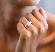 Double Claw Radiant Diamond Ring | Jewelverra