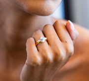 Three Stone Pear Diamond Ring | Jewelverra