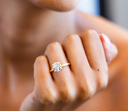 Hidden Halo Round Diamond Solitaire Ring | Jewelverra