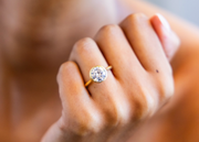 Bezel Set Engagement Ring with Round Brilliant Cut Diamond