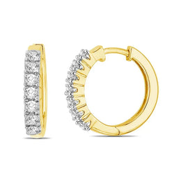 Round Brilliant Cut Diamond Prong Set Hoops